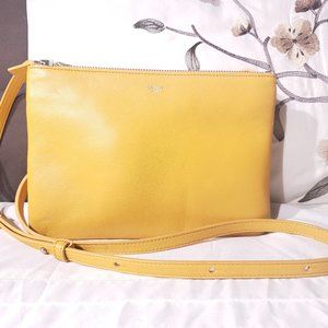 Celine Lambskin Small Trio Crossbody Bag Fluo Yellow